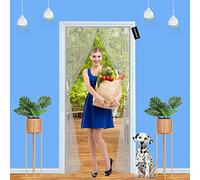 Magnetic Screen Door 75 x 205 cm Automatic Closing Magnetic Fly Insect Bug Screen - Keep Fresh Air in & Let Bugs Out - Without Drilling Easy to Install - Grey A