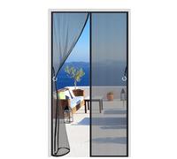 Magnetic Screen Door 75x190cm(29x74inch) with Full Frame Magic Tape Magnets Close Automatically - No Drilling Anti Mosquito for Balcony/Patio/Living Room Black A
