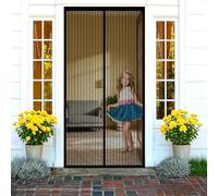 Magnetic Screen Door 76 x 186 cm Heavy Duty Fly Screens for Doors No Drill Installation for Keeping Out Flies & Bug, Black