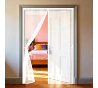 Magnetic Screen Door 77 x 200 cm Magnetic Flying Insect Door with Powerful Magnets and Full Frame Hook&Loop, No Gap, Keep Bugs Out Lets Fresh Air in, Kid and Pet Friendly, White
