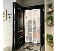 Magnetic Screen Door 80 x 160 cm Full Frame Magic Tape, Powerful Magnets Fly Screens Doors Nets No Drill Installation, Keep Bugs Out for Keeping Out Flies, White