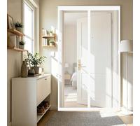 Magnetic Screen Door 80 x 205 cm No Drill Installation, Powerful Magnets, Full Frame Magic Tape Door Fly Screens Magnetic Patio Mosquito Screens for Bedroom, Sliding, White
