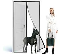 Magnetic Screen Door 80 x 210 cm Curtain and Full Frame Hook&Loop, Hands Free, Pet and Kid Friendly Black