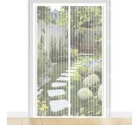 Magnetic Screen Door 80 x 226 cm Snap Shut Automatically Insect with Full Frame Magic Tape&Powerful Magnets, No Drill Installation Screen Doors with Magnets for Bedroom, White