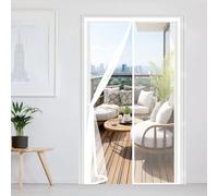 Magnetic Screen Door 80 x 248 cm Without Drilling, with Strong Magnets and Magic Band, Automatically Closes, Keep Insects Magnetic Screen Door Curtain for Bedroom, White