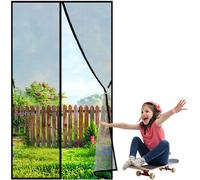 Magnetic Screen Door, 80x195cm Mesh Fly Curtain, Magnetic Top to Bottom Shuts Automatically, Keep Fresh Air in, Suitable for Door and Window JPP1k Black