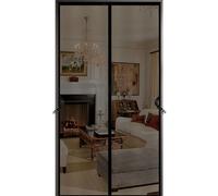 Magnetic Screen Door 80x205CM Heavy Duty Fiberglass with Powerful Magnets and Full Frame Magic Tape Door Curtains Fly Screens for Balcony Sliding Living Room Children's Room (Black, 80x205CM)