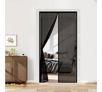 Magnetic Screen Door 81 x 247 cm Powerful Magnets and Magic Tape, No Drill Installation, Automatically Closes Keeps Bugs Out Anti Mosquito Mesh Curtain for Sliding Door, Black