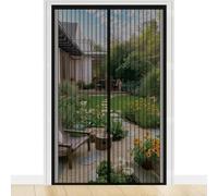 Magnetic Screen Door 82 x 232 cm Snap Shut Automatically Insect with Full Frame Magic Tape&Powerful Magnets, No Drill Installation Screen Doors with Magnets for Bedroom, Black