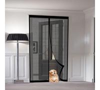 Magnetic Screen Door 83x240 cm - Easy No-Drill Installation Durable Black Fly Screen for Balcony Patio & Front Door - Keeps Bugs Out Allows Fresh Air Flow