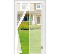 Magnetic Screen Door 85 x 191 cm with Reinforced Magnetic Strips Auto-Close, No Tools Installation, Keep Insects, Patio Insect Door Screen Garde L'Air Frais à L'Intérieur, White