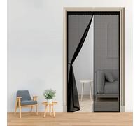 Magnetic Screen Door 85 x 227 cm Automatically Closes Keeps Bugs Out, Powerful Magnets and Magic Tape, No Drill Installation, Patio Insect Door Screen Pet & Kid Friendly, Black