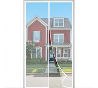 Magnetic Screen Door 85x215cm Heavy Duty Mosquito Mesh Anti Mosquito Mesh Fly Curtain Hands Free Frame Hook & Loop Top-to-Bottom Seal Shuts Automatically White