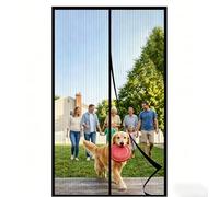 Magnetic Screen Door 86 x 100 cm Keep Bugs Out Lets Fresh Air in Patio Curtain Insect Mesh No Drill Installation Automatically Closes for Keeping Out Flies & Bug, Black