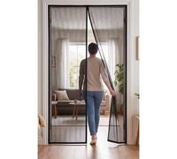 Magnetic Screen Door 86 x 180 cm Frame Hook & Loop Hundreds of Sizes Fly Curtains Keep Bugs Out & Lets Fresh Air in No Drill Installation Automatically Closes, Grey