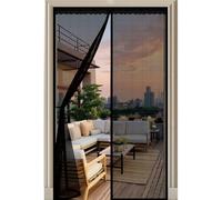 Magnetic Screen Door 86 x 212 cm, Automatically Closes, Keep Insects, with Strong Magnets and Magic Band, Without Drilling, Screen Doors with Magnets for Sliding Door, Black