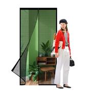 Magnetic Screen Door 88 x 266 cm No Drilling Required Heavy Duty Mesh Curtain Powerful Magnets for Balcony Living Room Children's Room, Black
