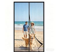 Magnetic Screen Door 90 x 145 cm Keep Bugs Out Lets Fresh Air in Patio Curtain Insect Mesh No Drill Installation Automatically Closes for Keeping Out Flies & Bug, Black