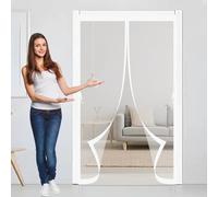 Magnetic Screen Door 90 x 160 cm Anti Mosquito, Keep Fresh Air in, Portable, Foldable, Custom Sizes, Magnetic Fly Screens for Door for Patio/Balcony, White