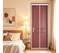 Magnetic Screen Door 90 x 166 cm Powerful Magnets Full Frame Magic Tape Door Fly Screen No Drill Installation Automatically Closes for Keeping Out Flies & Bug, White