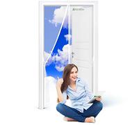 Magnetic Screen Door 90 x 200 cm Let Fresh Air in, Magnets Heavy Duty Mesh Curtain Dogs Pets Friendly Door Screen White