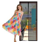 Magnetic Screen Door 90 x 213 cm No Tools Installation Insect Protection Door with Powerful Magnets Full Frame Magic Tape Suitable for Patio Room Balcony Bedroom, Black