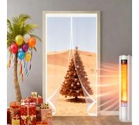 Magnetic Screen Door 90 x 220 cm Soundproofing, Thermal, Waterproof, Windproof, Blackout, Multi-Sized Transparent Visible Window Insulated Door Curtain for Balcony Patio, A