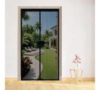 Magnetic Screen Door 90 x 239 cm, Automatically Closes, Keep Insects, with Strong Magnets and Magic Band, Without Drilling, Magnetic Screen Door Curtain for Sliding, Black
