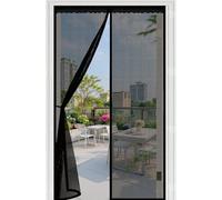 Magnetic Screen Door 90 x 239 cm, Automatically Closes, Keep Insects, with Strong Magnets and Magic Band, Without Drilling, Door Curtains to Stop Flies for Sliding, Black