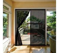 Magnetic Screen Door 90 x 239 cm Without Drilling, with Strong Magnets and Magic Band, Automatically Closes, Keep Insects Patio Insect Door Screen for Kitchen, Black