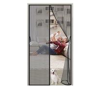 Magnetic Screen Door 90 x 240 cm Heavy Duty Bug Mesh Curtain with Magnets Full Frame Magic Tape -Keep Fresh Air in & Bugs Out - for Patio Balcony Living Room - Black