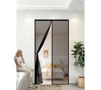 Magnetic Screen Door 90 x 315 cm Keep Insects Out No Gap No Drill Installation Self-Sealing Mesh Easy to Install Without Drilling for Balcony Patio Bedroom, Black