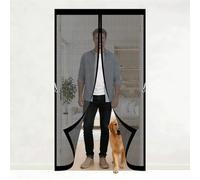 Magnetic Screen Door 90 x 70 cm Bug Mesh Curtain with Powerful Magnets Keep Bugs Out Lets Fresh Air in Screen Doors with Magnets for Home, Living Room, Bedroom, Workshop, Black