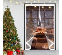 Magnetic Screen Door 92 x 110 cm Weatherproof Winter Warm Screen, Warm Winter, Windproof Waterproof Transparent Magnetic Thermal Insulated Curtain for Balcony Patio, A