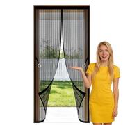 Magnetic Screen Door 92 x 190 cm Hundreds of Sizes Magnetic Door Curtain for Homes Keep Bugs Out Lets Fresh Air in for Living Room, Bedroom, Patio, Black