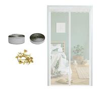 Magnetic Screen Door, 95 * 205cm Fly Screens Doors Nets, Patio Curtain Insect Doors Mesh, Magnetic Door Curtains Fly Screen for Keeping Out Flies Bug, Mosquito Double Door Magnetic Screen, White