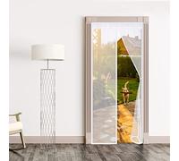 Magnetic Screen Door, 95x210cm Heavy Duty Bug Mesh Curtain with Powerful Magnets and Full Frame, No Gap Insect Privacy Door Screen, White