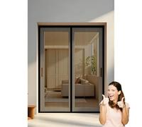 Magnetic Screen Door 96 x 182 cm with Reinforced Magnetic Strips Auto-Close, No Tools Installation, Keep Insects, Door Curtains Fly Screen for Sliding Patio Keep, Black