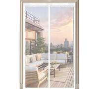 Magnetic Screen Door 96 x 190 cm, Automatically Closes, Keep Insects, with Strong Magnets and Magic Band, Without Drilling, Screen Doors with Magnets for Sliding Door, White