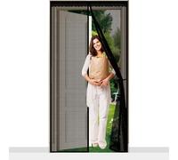 Magnetic Screen Door 96 x 208 cm with Reinforced Magnetic Strips Auto-Close, No Tools Installation, Keep Insects, Screen Door Curtain for Balcony Sliding, Black
