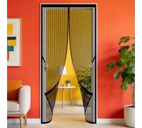 Magnetic Screen Door 97 x 207 cm Powerful Magnets Flyscreen French Doors Easy to Install Without Drilling for Home, Bedroom, Living Room, Kitchen, Patio, Black