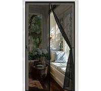 Magnetic Screen Door 97 x 277 cm, Automatically Closes, Keep Insects, with Strong Magnets and Magic Band, Without Drilling, Patio Insect Door Screen Pet & Kid Friendly, Black