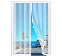 Magnetic Screen Door 98 x 270 cm Keep Insects Out No Gap No Drill Installation Fly Screens Doors Nets Easy to Install Without Drilling for Balcony Patio Bedroom, White