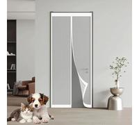 Magnetic Screen Door 99 x 201 cm Keep Pets Indoor, Allow Fresh Air Flow, Hands-Free Magnetic Fly Screen Curtain No-Drill Easy Installation for Living Room, Bedroom, Patio, White