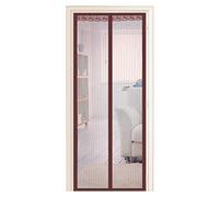 Magnetic Screen Door Auto Close Windproof High Light Transmission & Air Ventilation Fits Doors Up to 240x260cm Brown Ideal for Homes & Patios