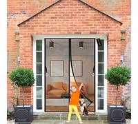 Magnetic Screen Door Black 120x205cm Heavy Duty Bug Mesh,Top-to-Bottom Seal Automatically Easy Installation Prevents Insects/Flies/Mosquitoes from Entering The Room