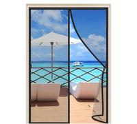 Magnetic Screen Door Black 90x200cm Heavy Duty Bug Mesh Curtain Patio Insect Door Screenwith Magnets & Full Frame Magic Tape for Patio Balcony Home Apartment