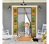 Magnetic Screen Door Curtain 155 x 205 cm with Heavy Duty Easy Install for Keep Bugs Fly Out【Black】