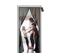 Magnetic Screen Door Curtain 170 x 215 cm Hands Free Mosquito Net Door No Gap Summer Ventilation Keep Away from Mosquitoes Insects - Black