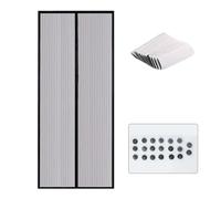 Magnetic Screen Door Curtain Net Partition Curtain Mesh Summer Indoor Automatic Closing Door Screen for Patio Doors Balcony Bedroom (Black 100x210cm)